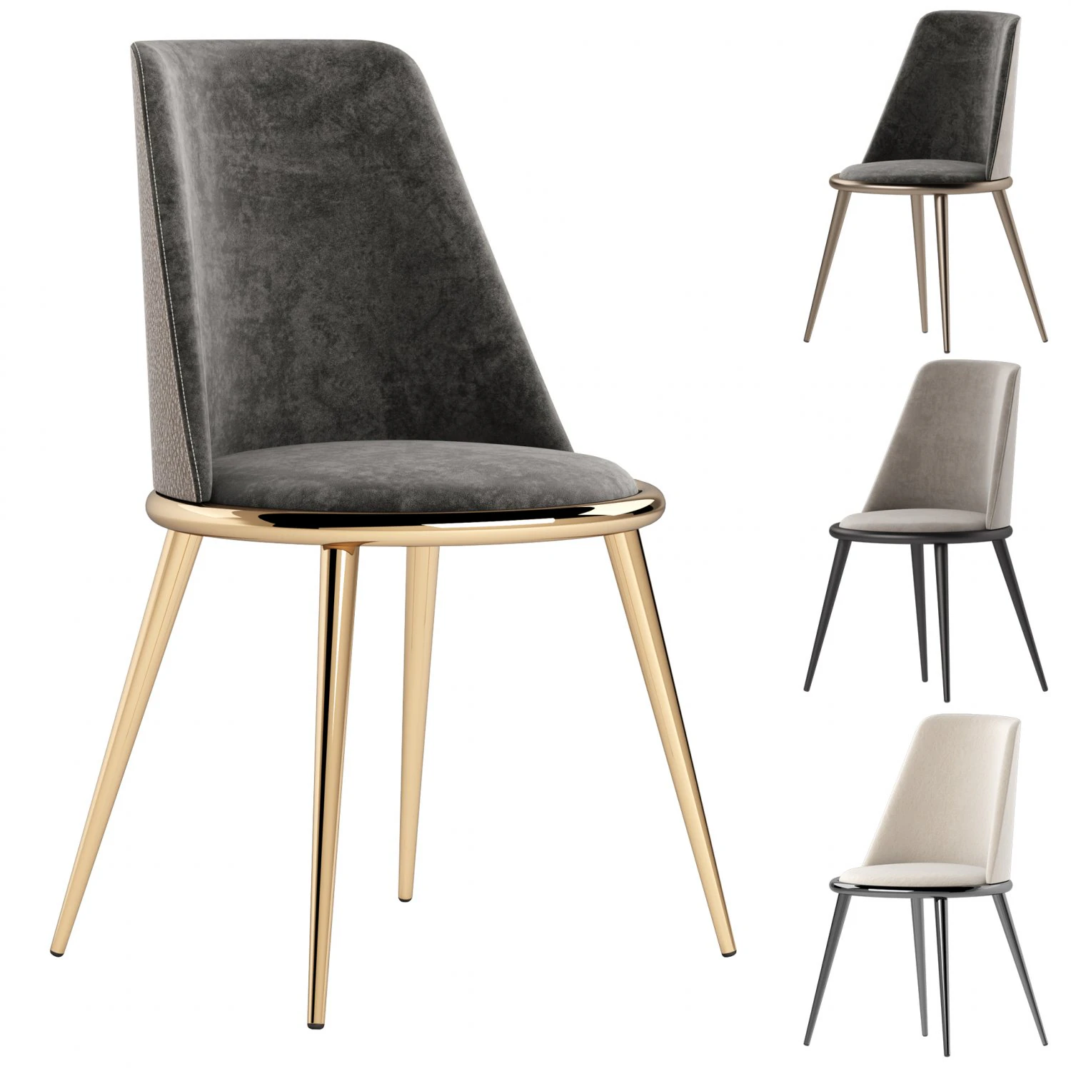 Aurora Imbottita Chair By Cantori 3D Model .c4d .max .obj .3ds .fbx .stl .blend