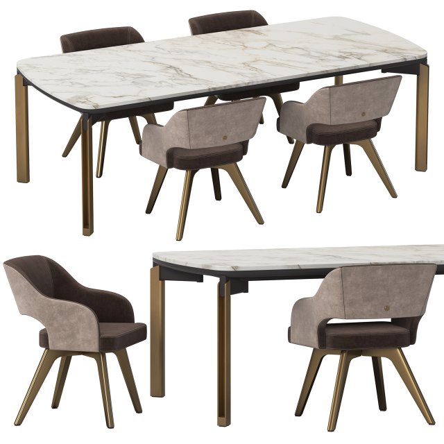 Mirage 36 Dining Set By Cantori Model 3D .c4d .max .obj .3ds .fbx .stl .blend 