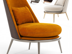 Aurora Armchair By Cantori 3D Model
