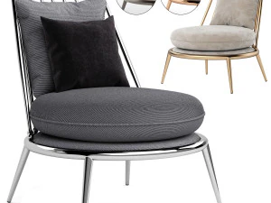 Aurora Iron Back Armchair By Cantori 3D Model