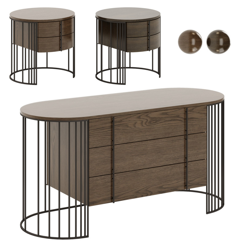 Doppler Drawer Unit-Night Table By Ferre Home 3D Модель .c4d .max .obj .3ds .fbx .stl .blend 
