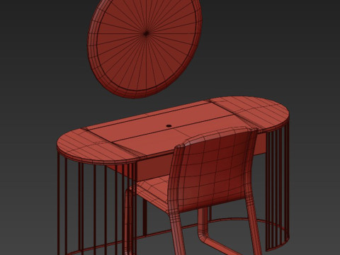 Doppler Dressing Table with Wynwood Chair By Ferre Home 3D Model