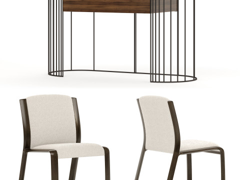Doppler Dressing Table with Wynwood Chair By Ferre Home 3D Model