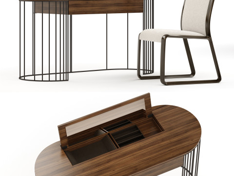 Doppler Dressing Table with Wynwood Chair By Ferre Home 3D Model