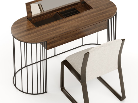 Doppler Dressing Table with Wynwood Chair By Ferre Home 3D Model