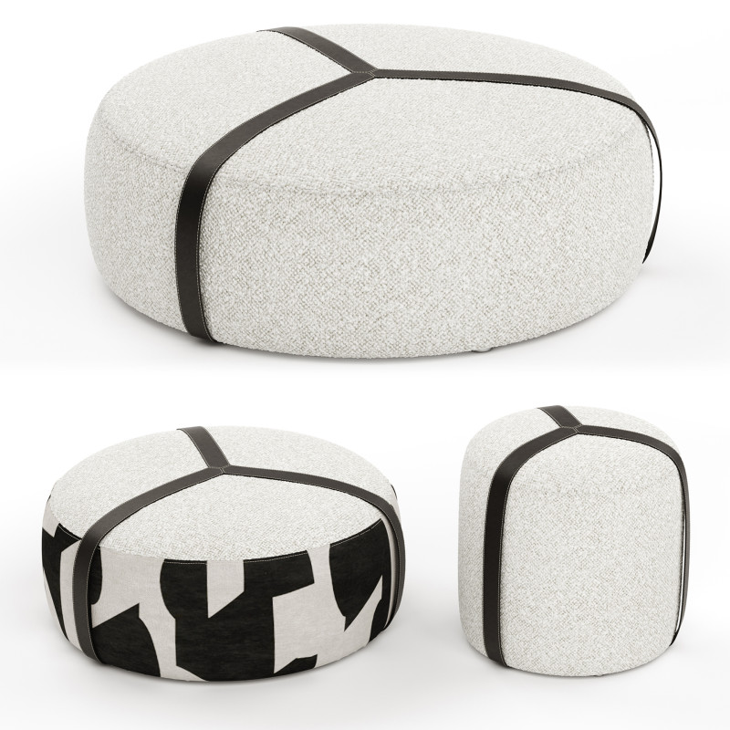 Brooklyn Pouf By Gianfranco Ferre Home 3D मॉडल .c4d .max .obj .3ds .fbx .stl .blend 