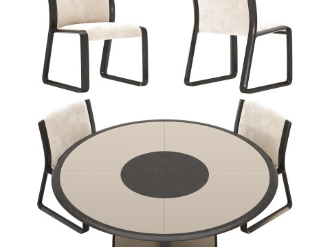 Wynwood Round Dining Set By Ferre Home 3D Model