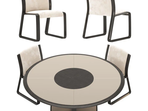 Wynwood Round Dining Set By Ferre Home 3D Model