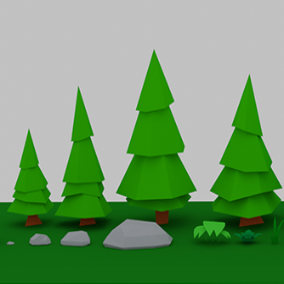 bosque low poly simple 3D-Modell .c4d .max .obj .3ds .fbx .stl .blend 