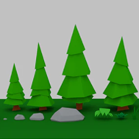 bosque low poly simple 3D Model .c4d .max .obj .3ds .fbx .stl .blend 