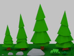 bosque baja poli simple Modelo 3D