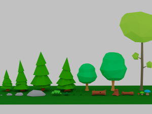 bosque low poly simple 3D-Modell