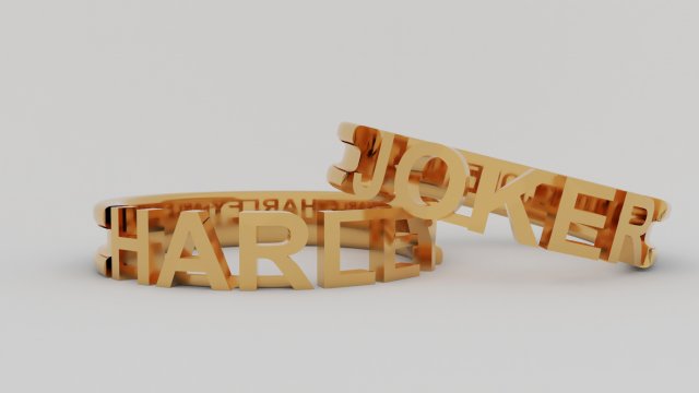 joker and harley ring 3Dプリントモデル .c4d .max .obj .3ds .fbx .stl .blend 
