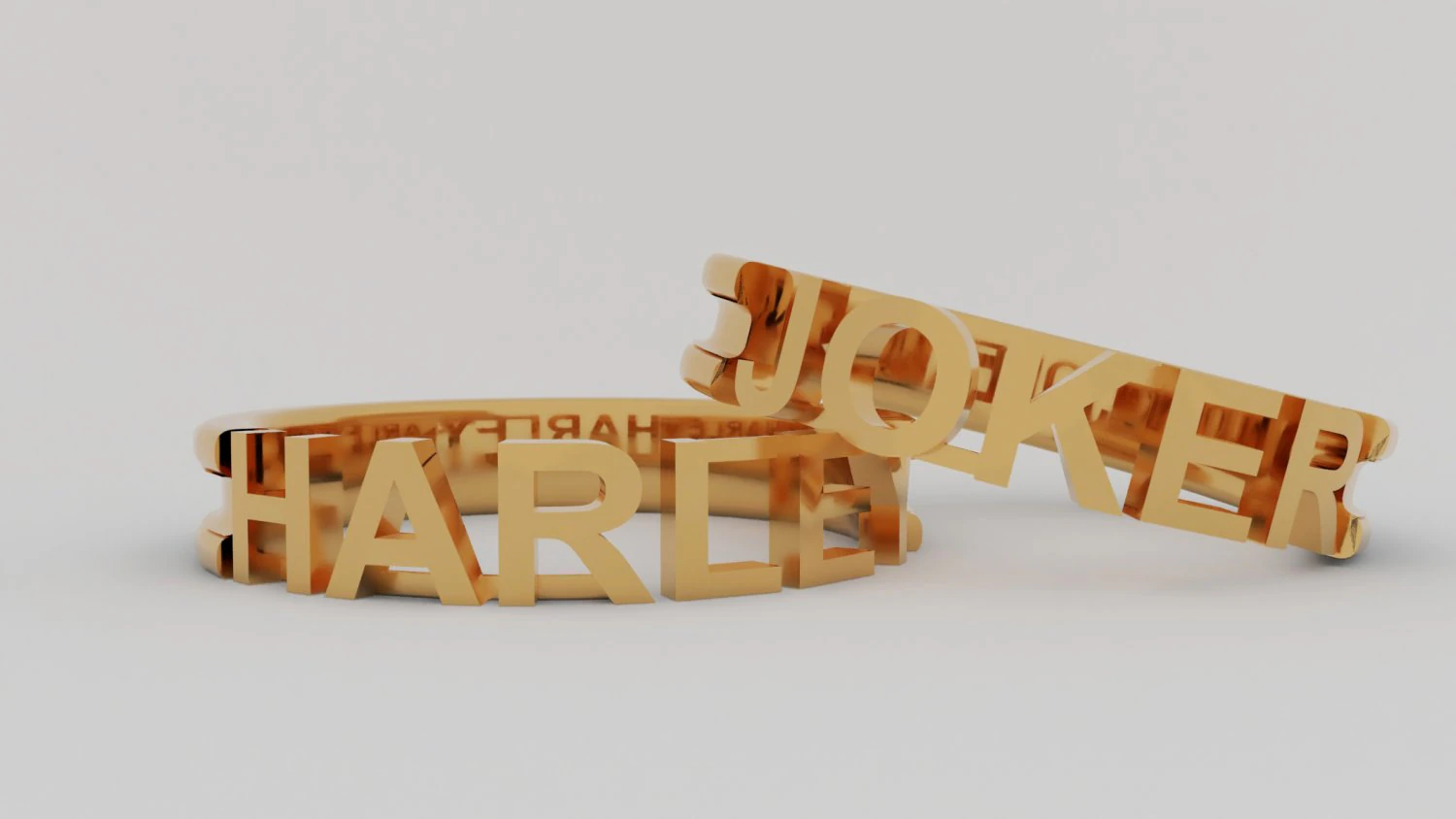 joker and harley ring 3D Print Model .c4d .max .obj .3ds .fbx .stl .blend