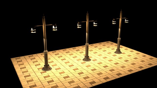park lamp 3D Model .c4d .max .obj .3ds .fbx .stl .blend 