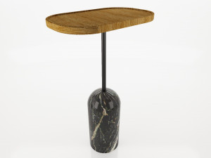 elliptical wooden table 3D मॉडल