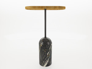 elliptical wooden table 3D Model