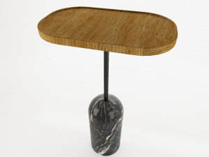 elliptical wooden table 3D Model