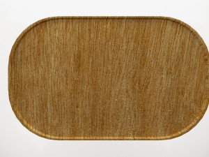 elliptical wooden table 3D Model