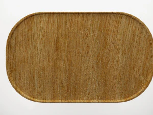 elliptical wooden table 3D Model