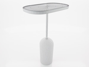 elliptical wooden table 3D Model
