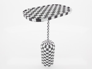 elliptical wooden table 3D Model