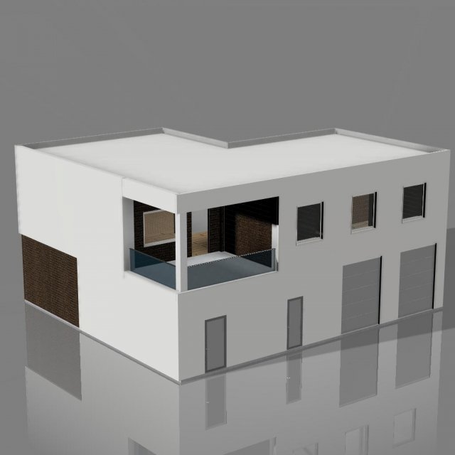 house with garage Modèle 3D .c4d .max .obj .3ds .fbx .stl .blend 