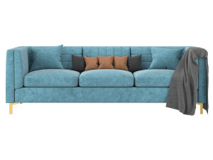 Kely Modern Velvet Sofa 3D Model