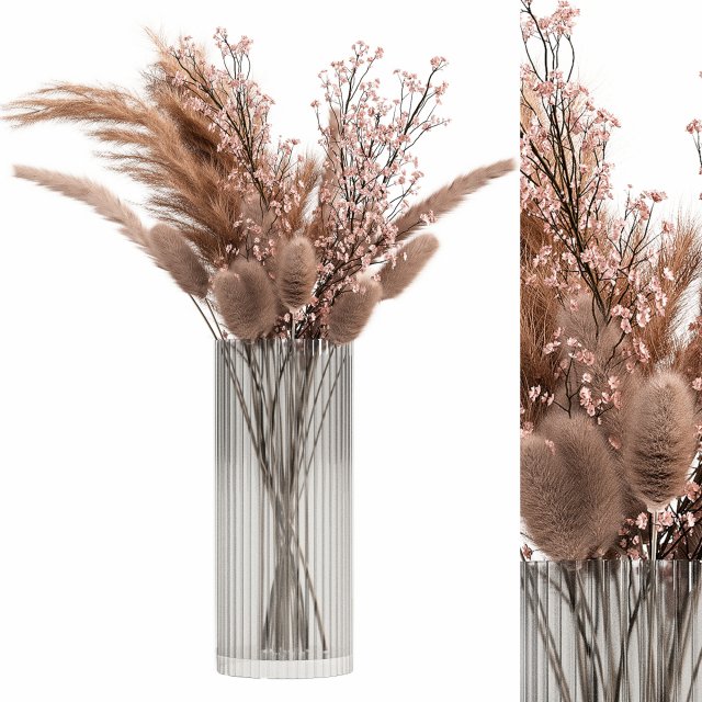 Decorative pampas bouquet Modello 3D .c4d .max .obj .3ds .fbx .stl .blend 