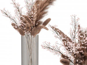 Decorative pampas bouquet 3D Model