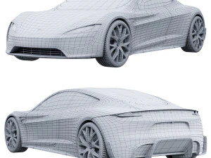 Tesla Roadster 3D Model