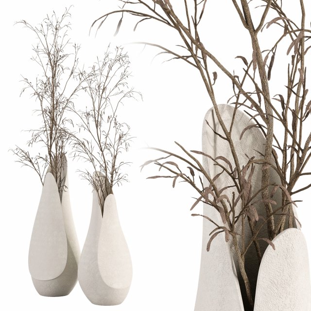 Decorative branches with Coals bouquet Modelo 3D .c4d .max .obj .3ds .fbx .stl .blend
