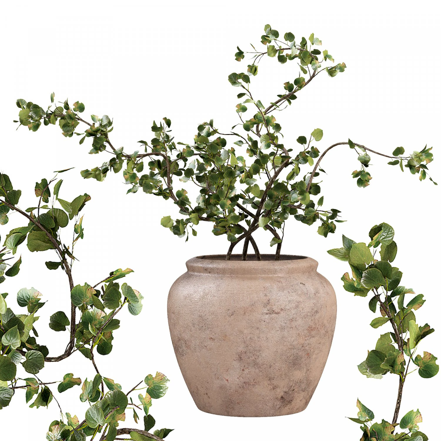 Faux Potted Wire Netting Bush Plant 3D Model .c4d .max .obj .3ds .fbx .stl .blend 