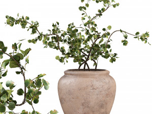 Faux Potted Wire Netting Bush Plant 3D 模型