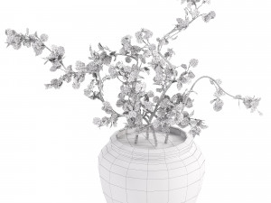 Faux Potted Wire Netting Bush Plant 3D 模型