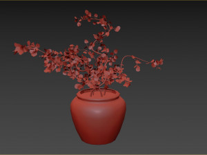 Faux Potted Wire Netting Bush Plant 3D 模型