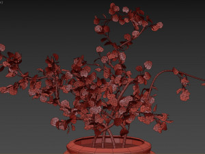 Faux Potted Wire Netting Bush Plant 3D 模型