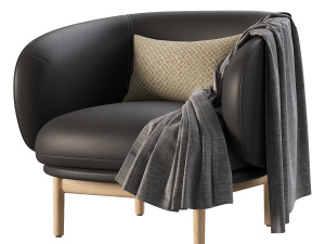 Mela Lounge Trimmed Armchair 3D-Modell