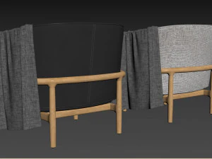 Mela Lounge Trimmed Armchair 3D Model