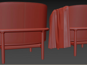 Mela Lounge Trimmed Armchair 3D-Modell