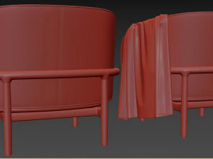 Mela Lounge Trimmed Armchair 3D Model