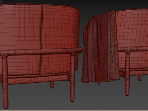 Mela Lounge Trimmed Armchair 3D-Modell