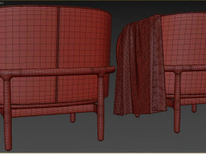 Mela Lounge Trimmed Armchair 3D Model