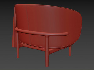 Mela Lounge Trimmed Armchair 3D-Modell
