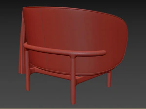 Mela Lounge Trimmed Armchair 3D Model