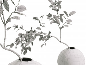 Faux Manzanita Bean Leaf Branch 3D Model