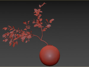 Faux Manzanita Bean Leaf Branch 3D Model