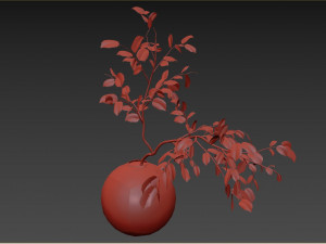 Faux Manzanita Bean Leaf Branch 3D Model