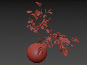 Ветка листьев фасоли искусственной мансаниты 3D Модель