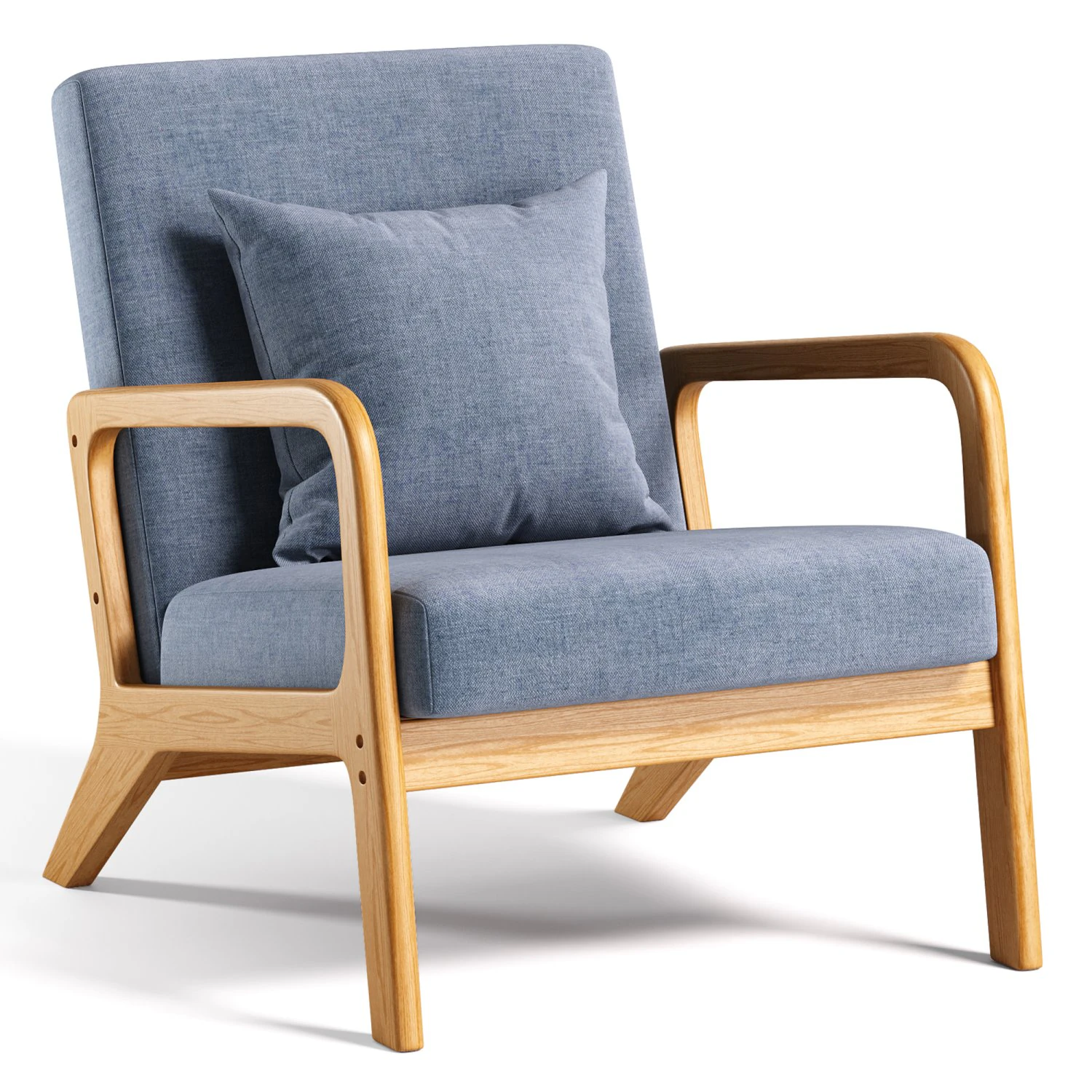 Fanci Wide Accent Chair 3D Model .c4d .max .obj .3ds .fbx .stl .blend 